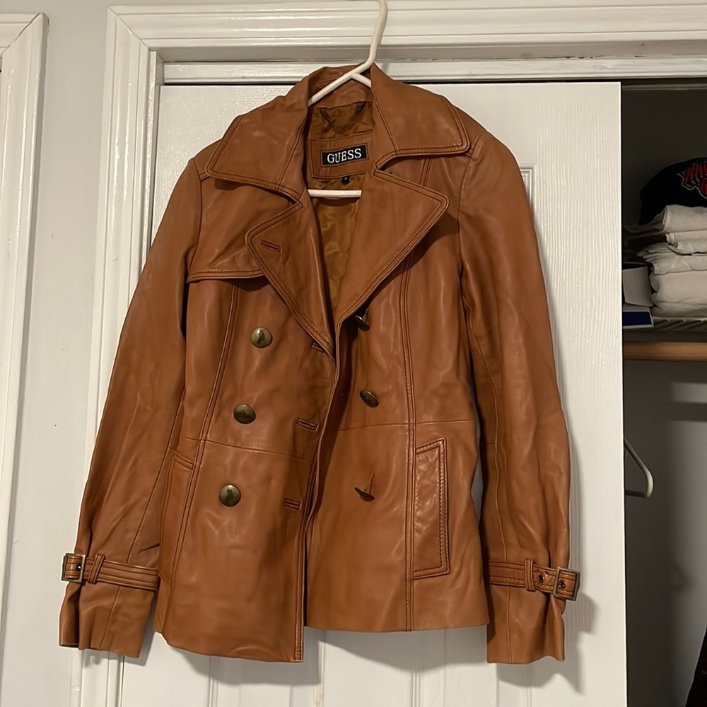 Tan Guess Leather Jacket